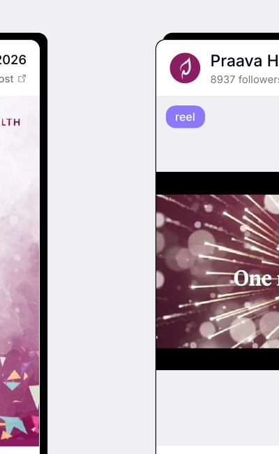 Praava Instagram one million patients reel audit example